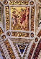 The Stanza Della Segnatura Ceiling Apollo And Marsyas [detail 1] by Raphael